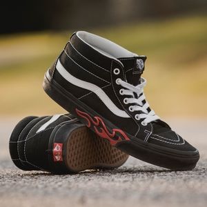 Vans SK8-Mid Flame Cut Out - Black